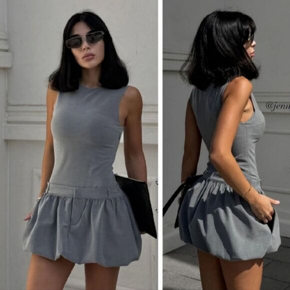 NWT ZARA BENLA Zara balloon voluminous short dress size - Picture 1 of 7
